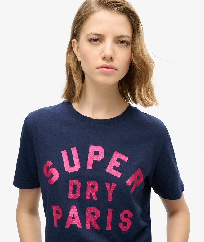 Superdry Camiseta De Corte Relajado Con Logotipo Y Purpurina