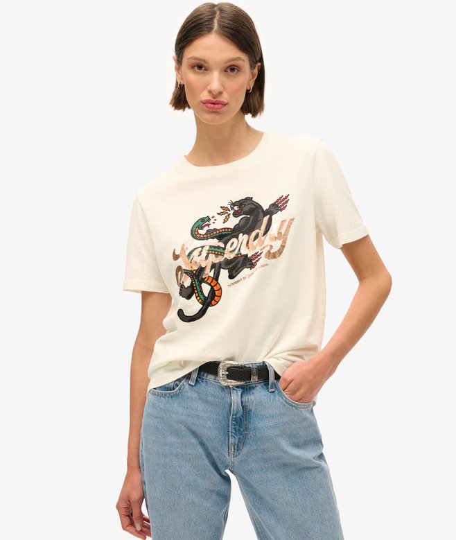 superdry Camiseta de corte relajado con motivo de tatuaje Script