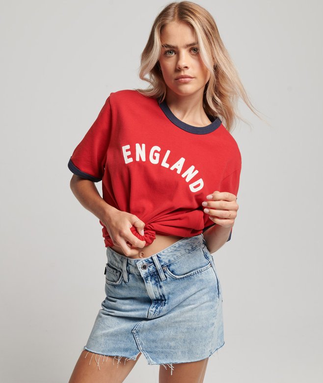 superdry Camiseta de fútbol de Inglaterra en felpa rizada de Superdry