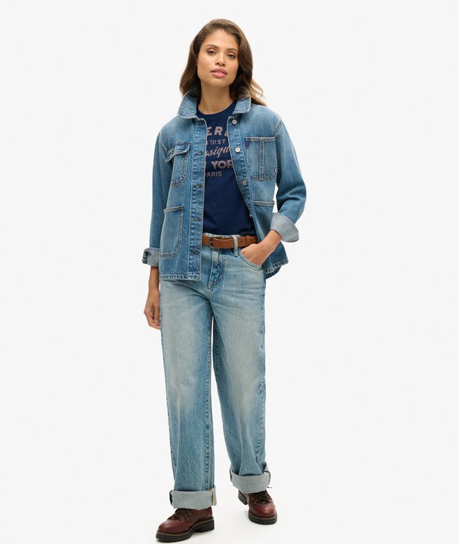 Superdry Camiseta De Manga Casquillo Color índigo Workwear