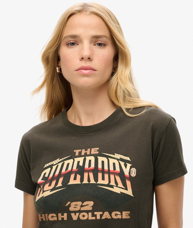 Superdry Camiseta De Manga Casquillo Con Motivo De Rock De Los 70