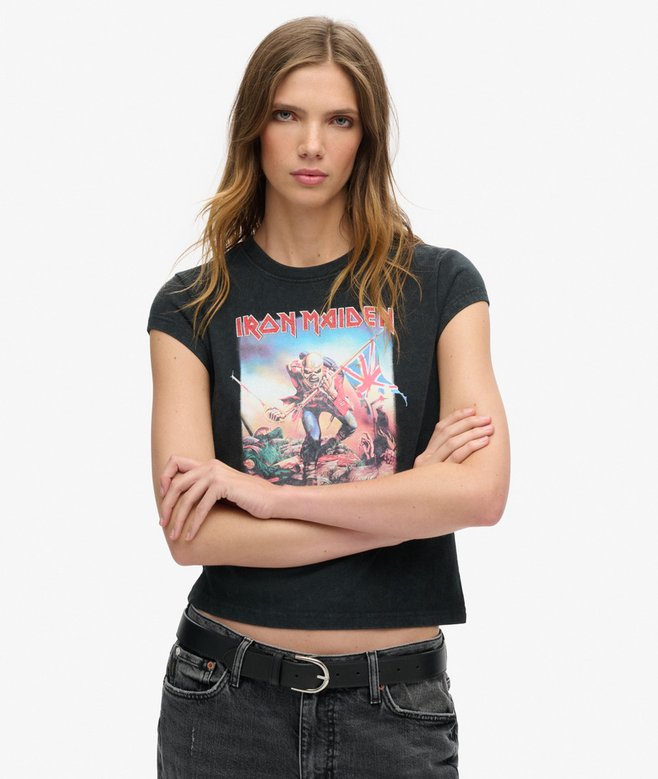 superdry Camiseta de manga casquillo de Iron Maiden x Superdry