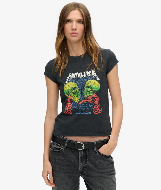 superdry Camiseta de manga casquillo de Metallica x Superdry