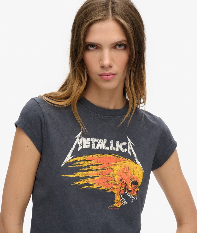 Superdry Camiseta De Manga Casquillo De Metallica X Superdry
