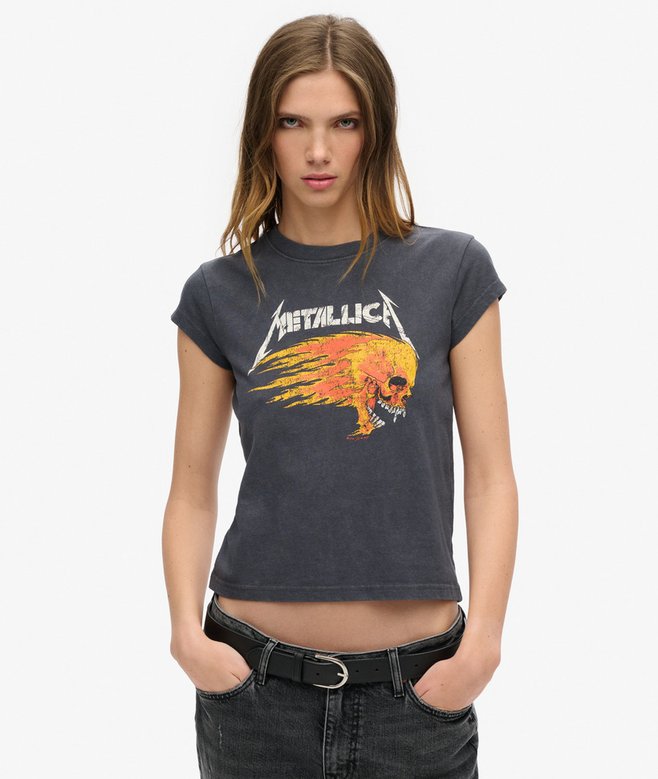 superdry Camiseta de manga casquillo de Metallica x Superdry