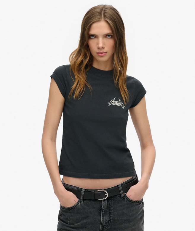 superdry Camiseta de manga casquillo de Metallica x Superdry