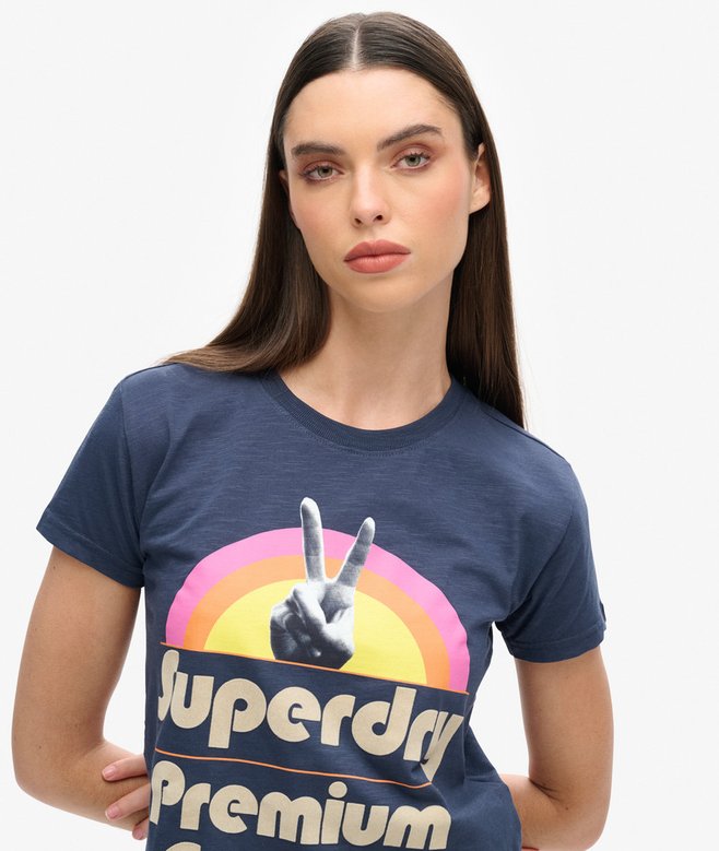 Superdry Camiseta De Manga Corta 70s Retro Font Graphic