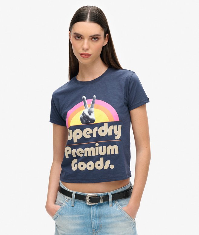 superdry Camiseta de manga corta 70s Retro Font Graphic