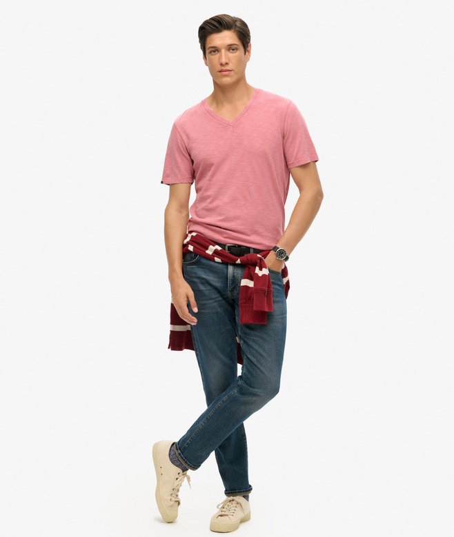 Superdry Camiseta De Manga Corta Flameada Con Cuello En V