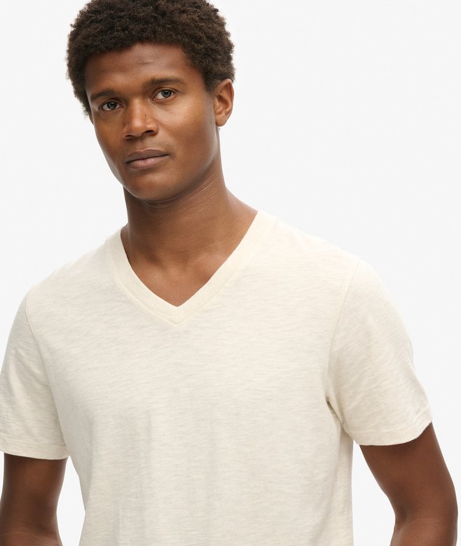 Superdry Camiseta De Manga Corta Flameada Con Cuello En V