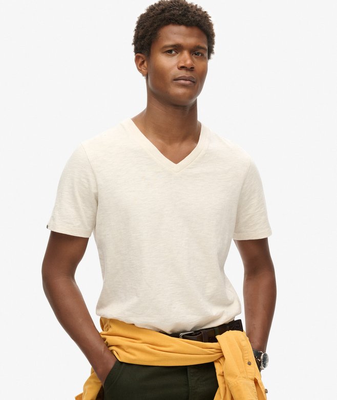 superdry Camiseta de manga corta flameada con cuello en V