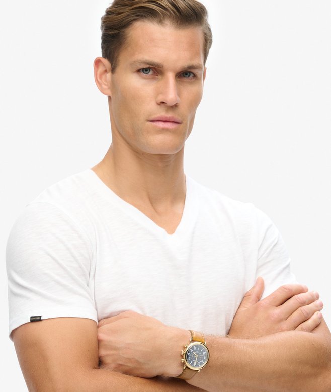 Superdry Camiseta De Manga Corta Flameada Con Cuello En V