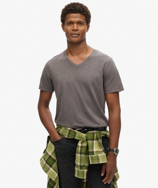 superdry Camiseta de manga corta flameada con cuello en V