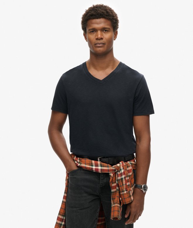 superdry Camiseta de manga corta flameada con cuello en V