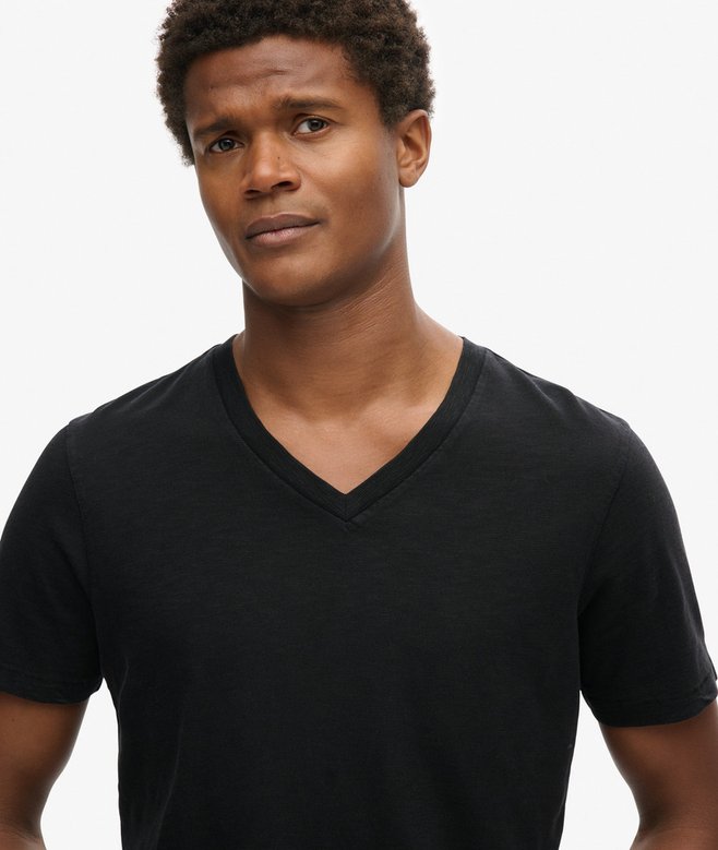 Superdry Camiseta De Manga Corta Flameada Con Cuello En V