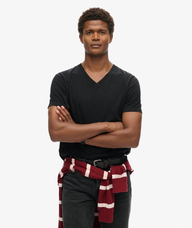 superdry Camiseta de manga corta flameada con cuello en V