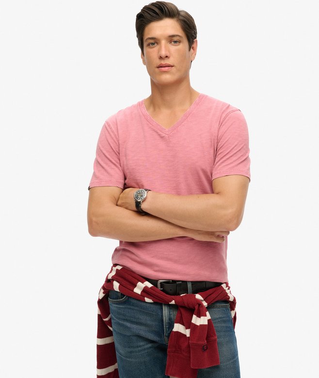 superdry Camiseta de manga corta flameada con cuello en V