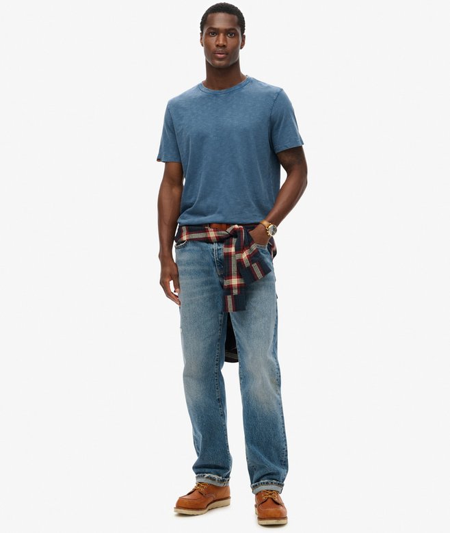 Superdry Camiseta De Manga Corta Flameada Con Cuello Redondo