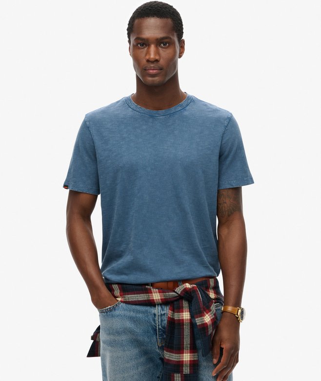 superdry Camiseta de manga corta flameada con cuello redondo