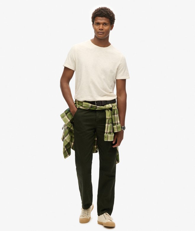 Superdry Camiseta De Manga Corta Flameada Con Cuello Redondo