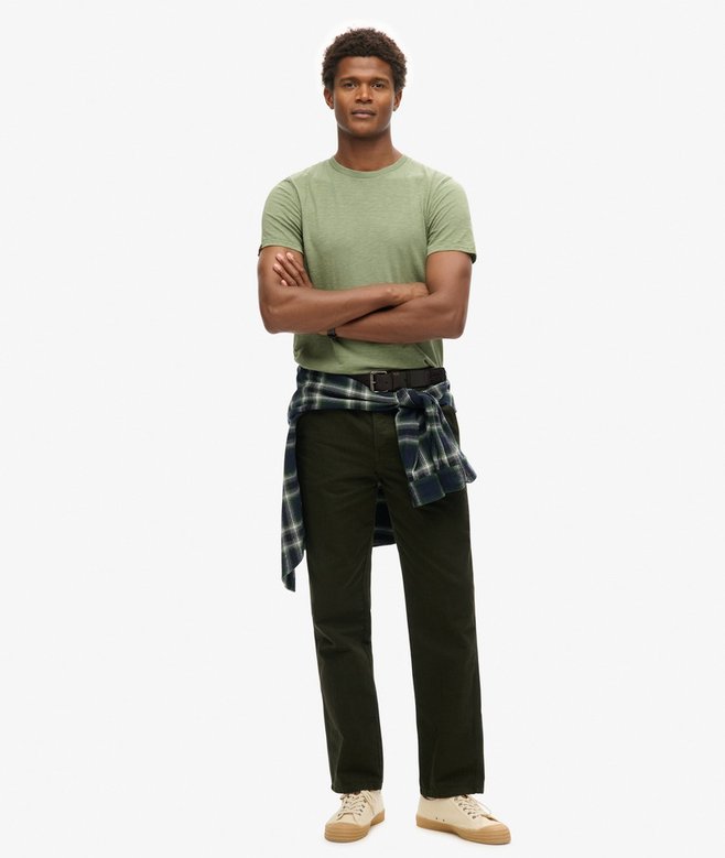 Superdry Camiseta De Manga Corta Flameada Con Cuello Redondo