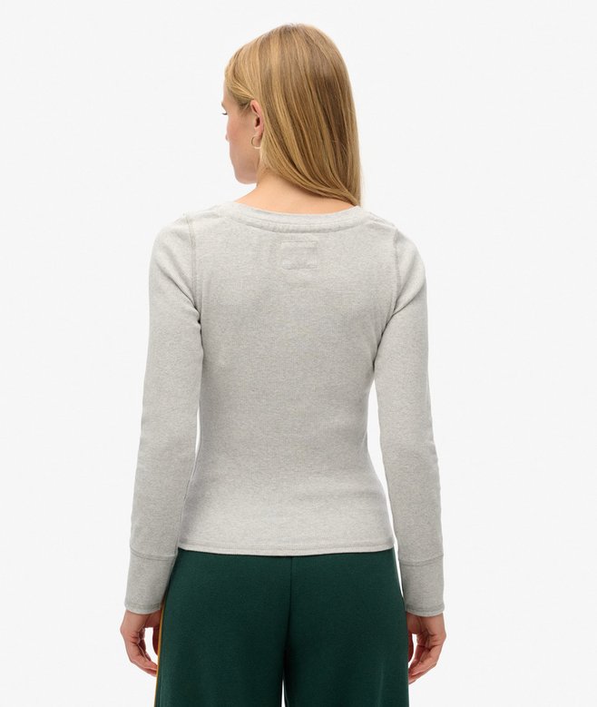 Superdry Camiseta De Manga Larga Con Cuello Abotonado Athletic