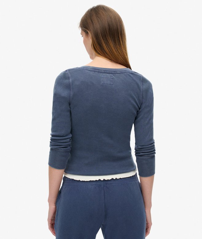 Superdry Camiseta De Manga Larga Con Cuello Abotonado Athletic