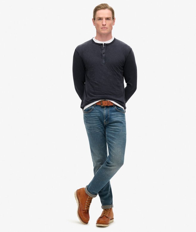 Superdry Camiseta De Punto Con Cuello Panadero De Manga Larga