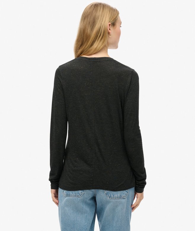 Superdry Camiseta De Punto De Manga Larga Con Cuello De Pico