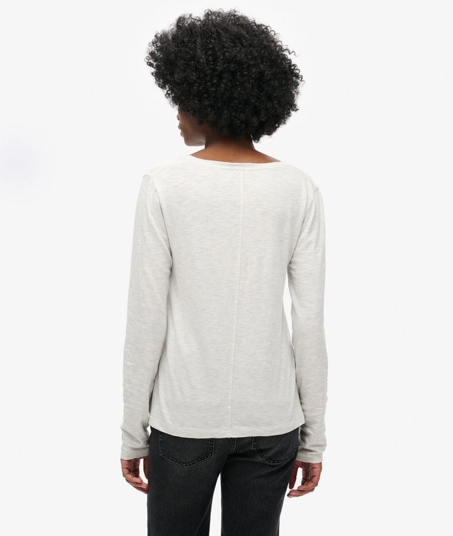 Superdry Camiseta De Punto De Manga Larga Con Cuello De Pico