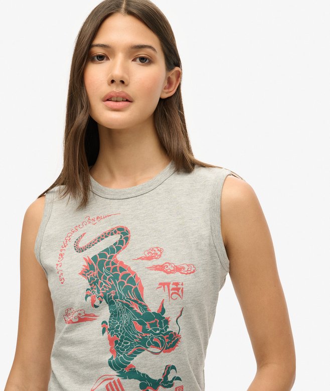 Superdry Camiseta De Tirantes Ajustada Superdry X Komodo Kailash Dragon
