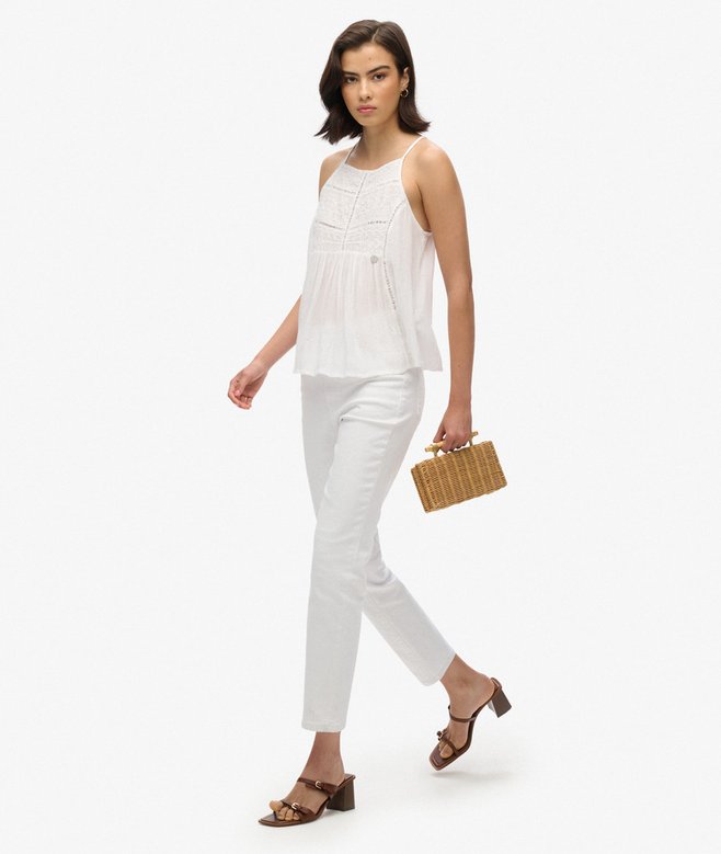 Superdry Camiseta De Tirantes Con Canesú De Encaje Vintage