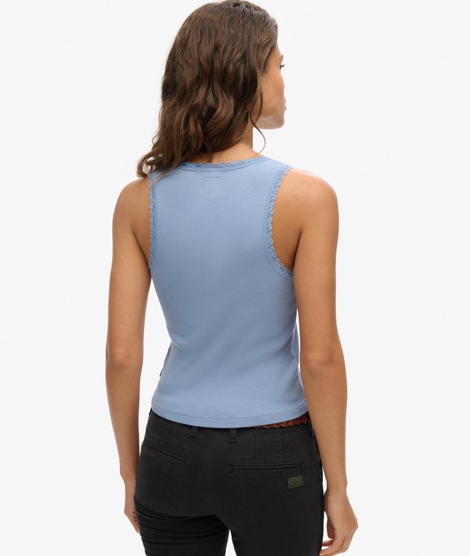 Superdry Camiseta De Tirantes Con Ribete De Encaje Athletic Essentials