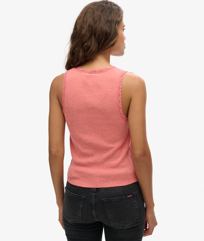 Superdry Camiseta De Tirantes Con Ribete De Encaje Athletic Essentials