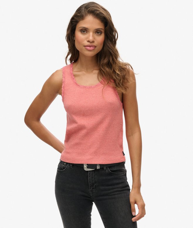 superdry Camiseta de tirantes con ribete de encaje Athletic Essentials