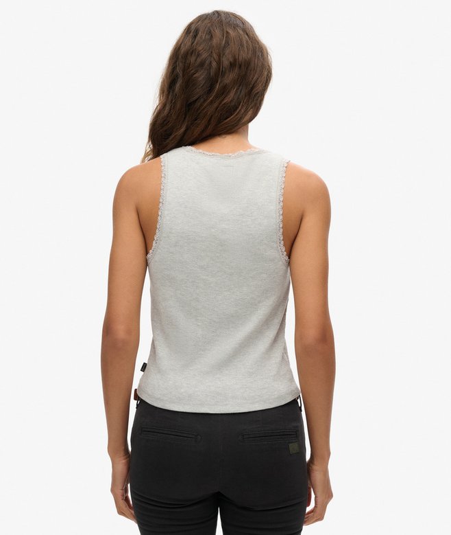 Superdry Camiseta De Tirantes Con Ribete De Encaje Athletic Essentials