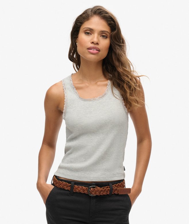 superdry Camiseta de tirantes con ribete de encaje Athletic Essentials
