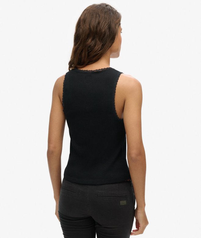 Superdry Camiseta De Tirantes Con Ribete De Encaje Athletic Essentials