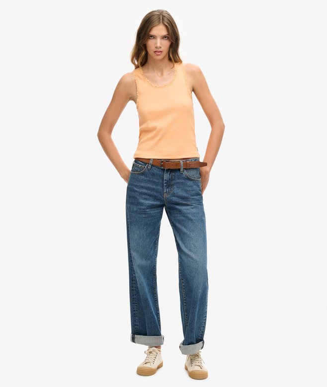 Superdry Camiseta De Tirantes Con Ribete De Encaje Athletic Essentials