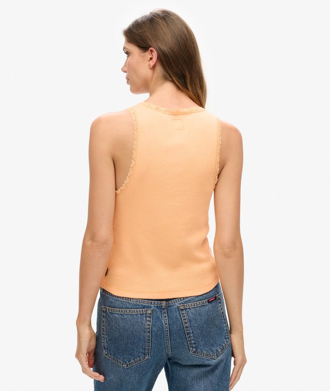 Superdry Camiseta De Tirantes Con Ribete De Encaje Athletic Essentials