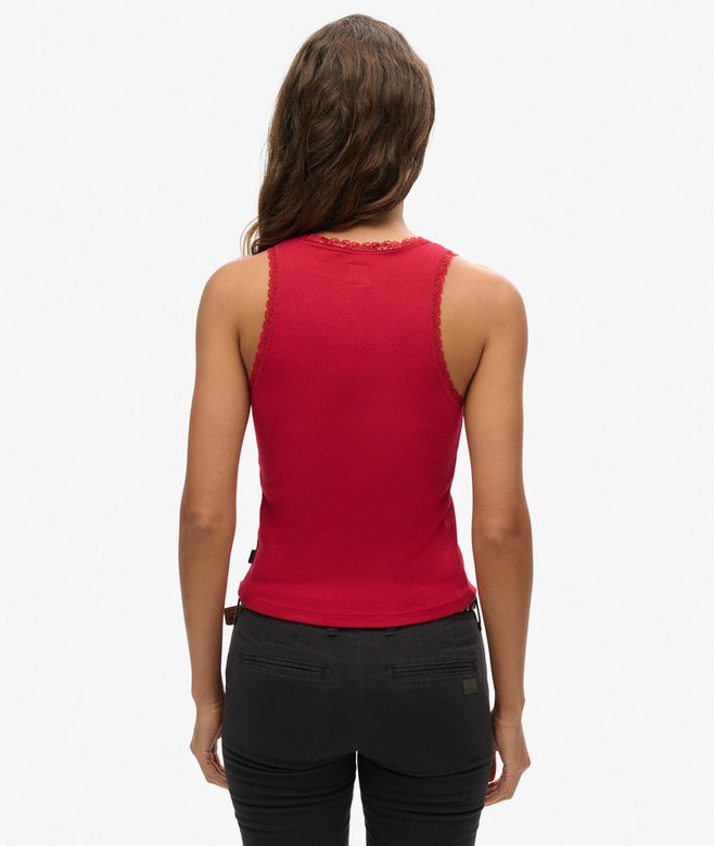 Superdry Camiseta De Tirantes Con Ribete De Encaje Athletic Essentials