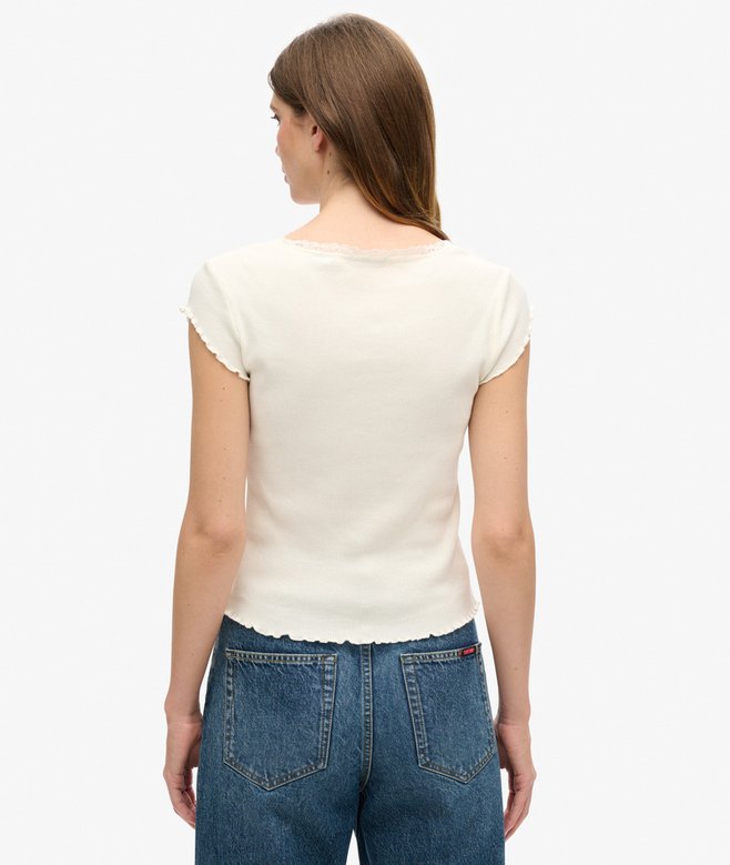 Superdry Camiseta De Tirantes Con Ribete De Encaje Athletic Essentials