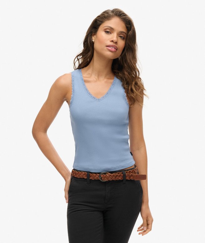 superdry Camiseta de tirantes con ribete de encaje Athletic Essentials