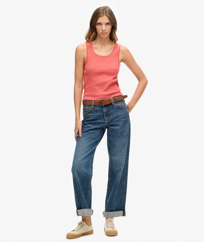 Superdry Camiseta De Tirantes Con Ribete De Encaje Vintage Athletic Essentials