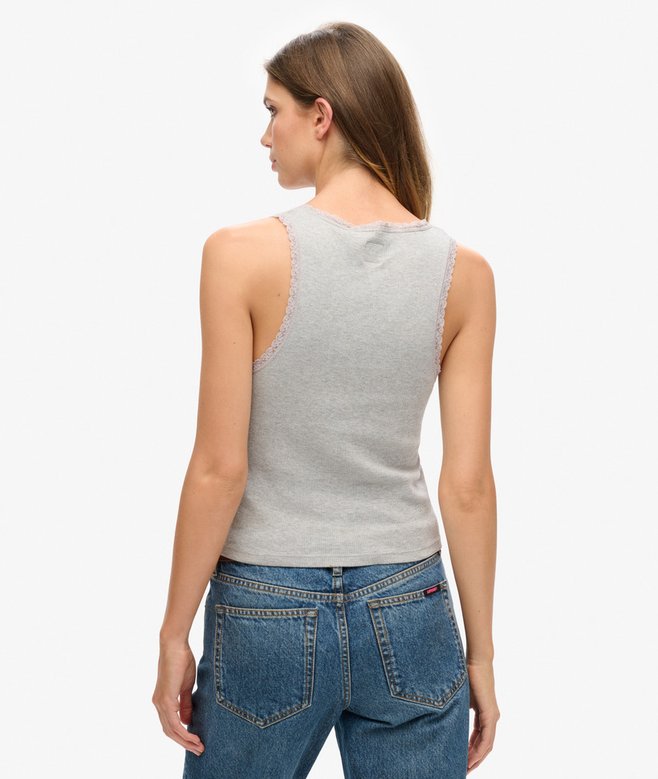 Superdry Camiseta De Tirantes Con Ribete De Encaje Vintage Athletic Essentials