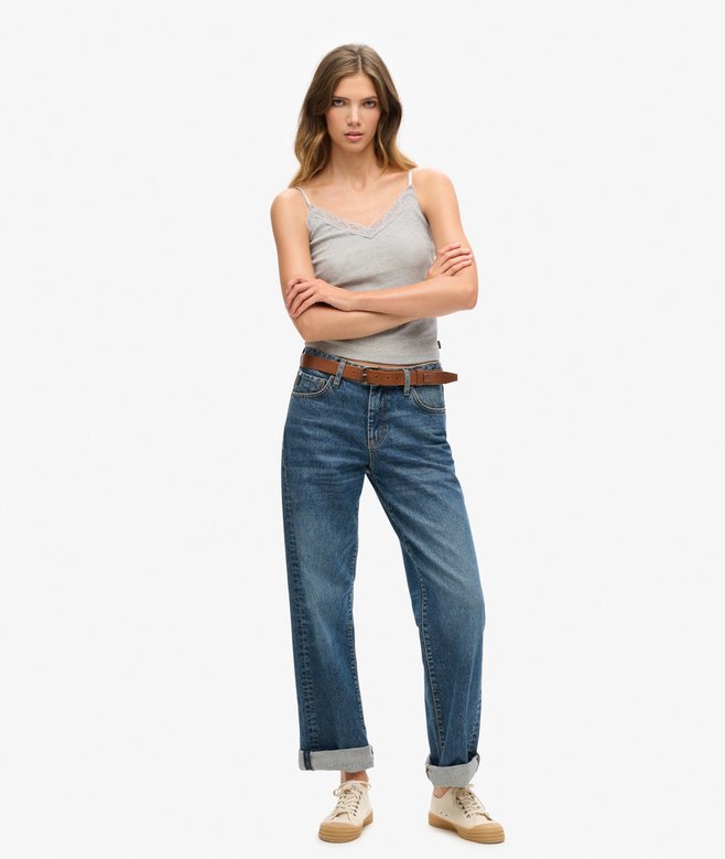 Superdry Camiseta De Tirantes De Algodón Orgánico Vintage Con Ribete