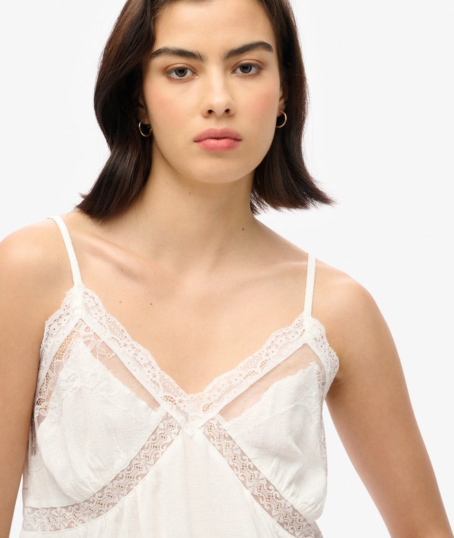 Superdry Camiseta De Tirantes De Encaje Transparente Ibiza
