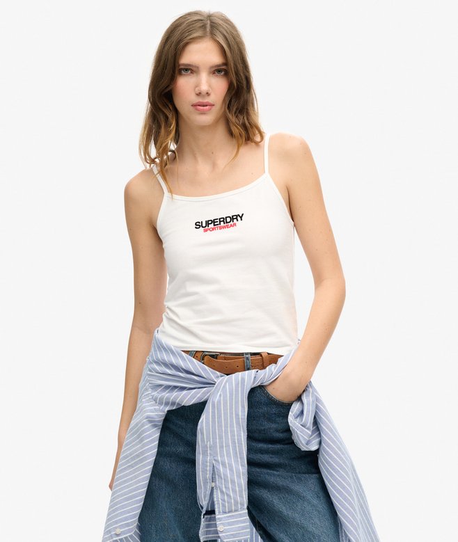 superdry Camiseta de tirantes entallada con logotipo Sportswear