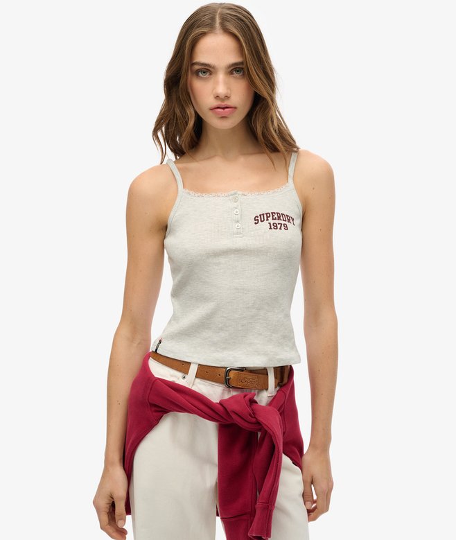 superdry Camiseta de tirantes gráfica con botones Athletic Essentials