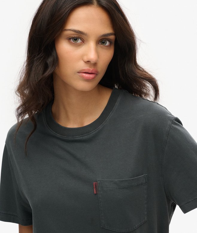 Superdry Camiseta Extragrande Lavada Con Bolsillo Essential